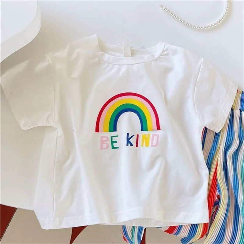 Girls Summer Set Kids Fashion Suits Baby T-ShirtStriped Pants 2Pcs Toddler Casual Clothing Children Short Sleeves Outfits 250314