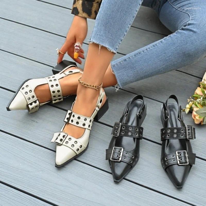 2025 S Fashion Designer Sandals Women Platform Pointed Toe Spring Shallow Flats Slip On Outdoor Shoes Big Size Atos De Mujer