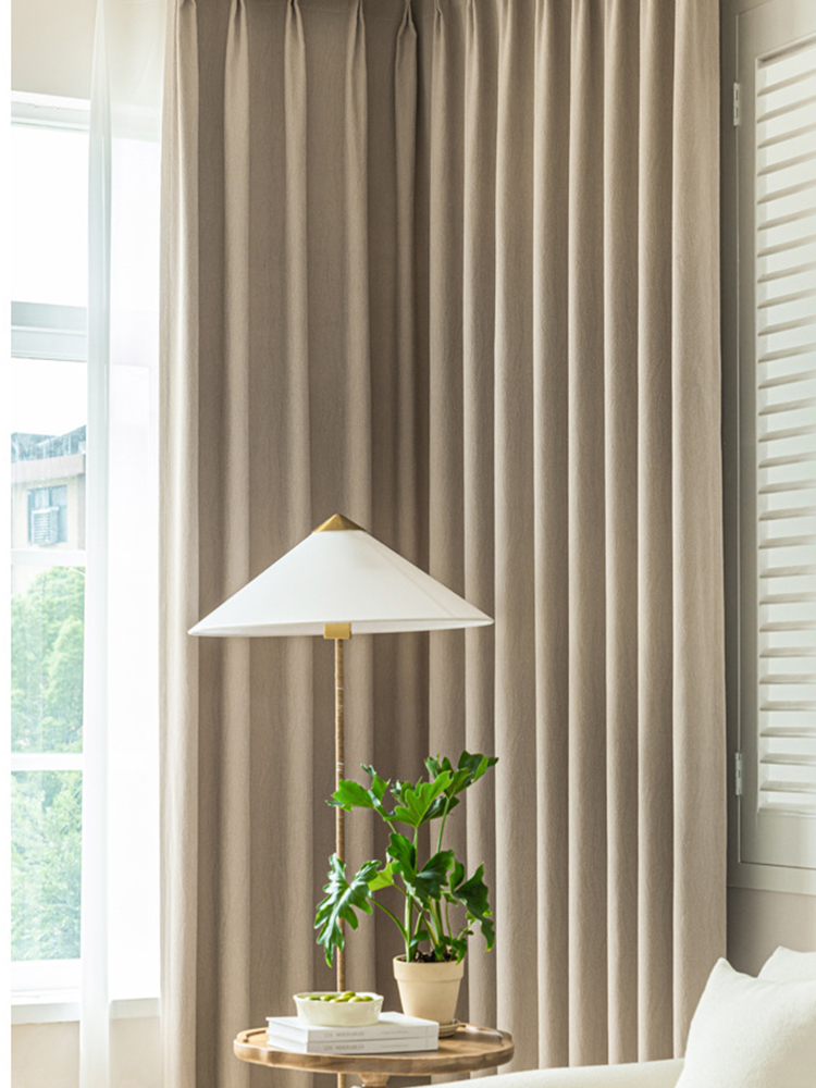 C348 Herringbone chenille curtains water lotus cotton cheese cashmere finished curtains wholesale Curtain