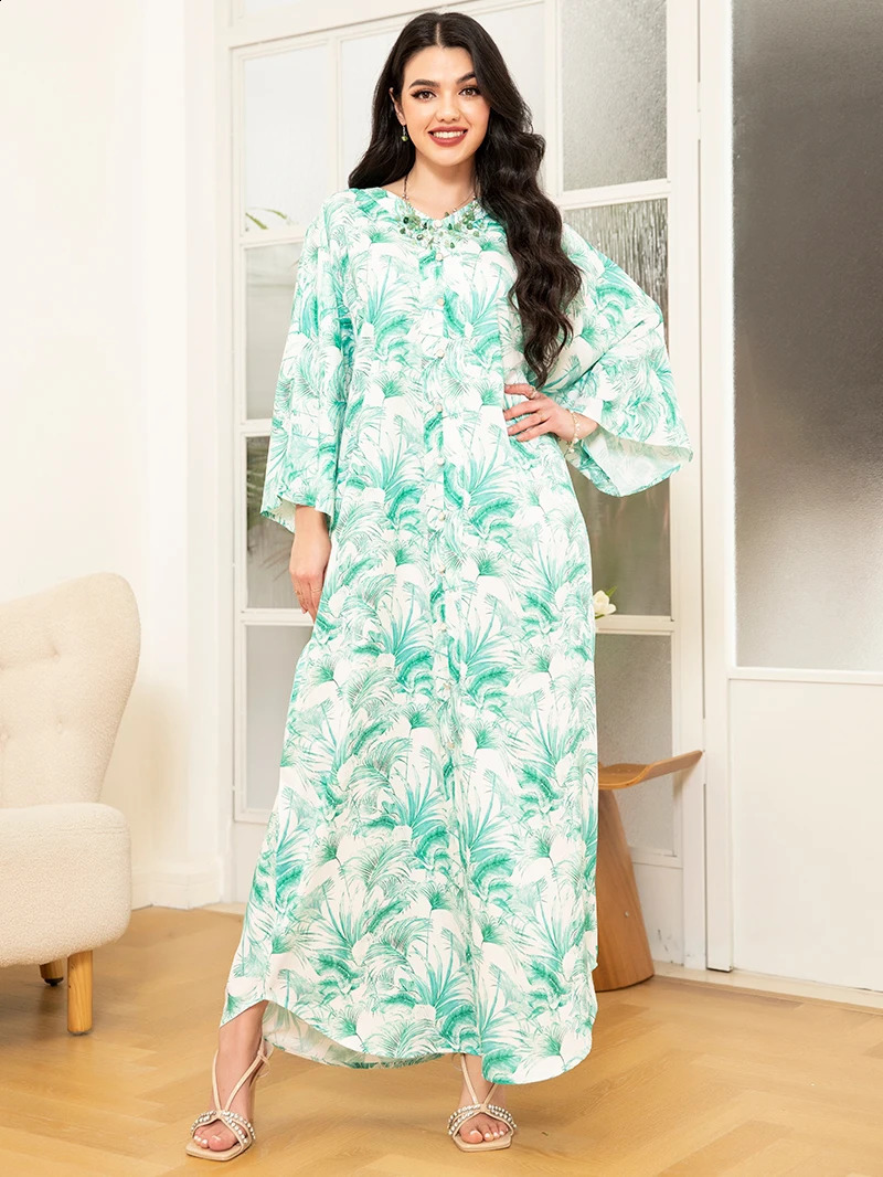 2025 Spring/Summer Collection - Boho Riche V-Neck Pocket Batwing Sleeve Long Dress - Feminine Fit Vacation Style 250313