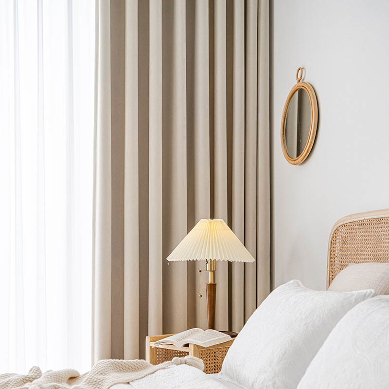 A938 Simple modern Macchiato curtain living room bedroom office engineering shading thickened 3.2 door width finished product wholesale