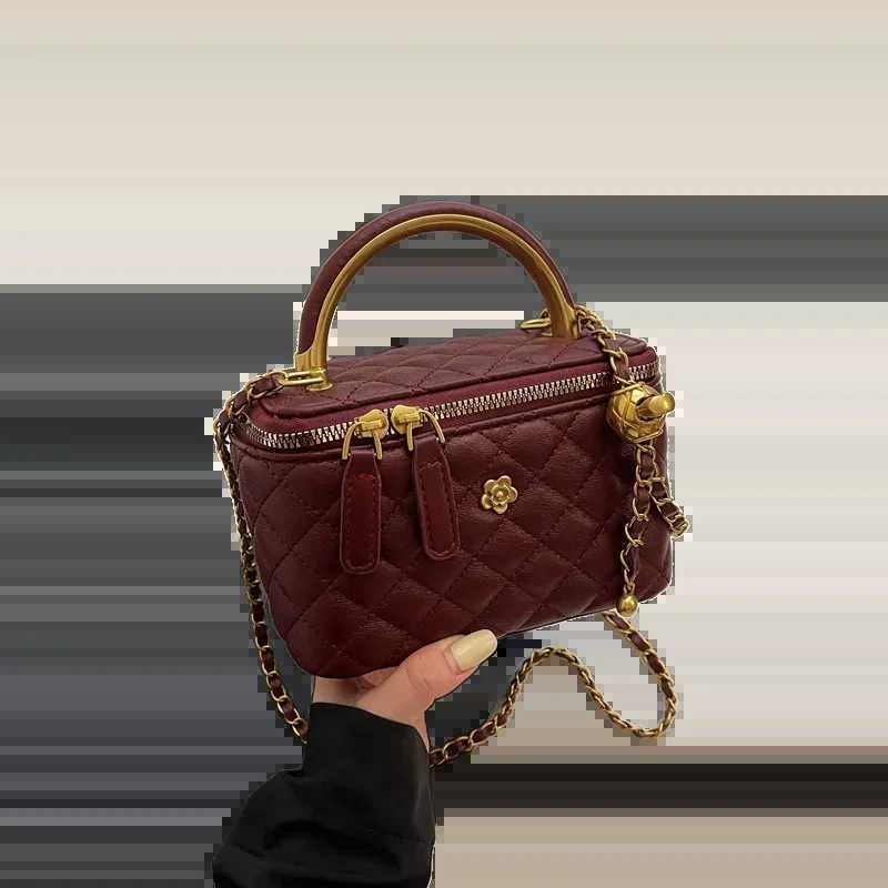 Luxury designer handheld fi luggage spring and automatic rhythm small square luggage high-end e-shoder womens luggage Y250313
