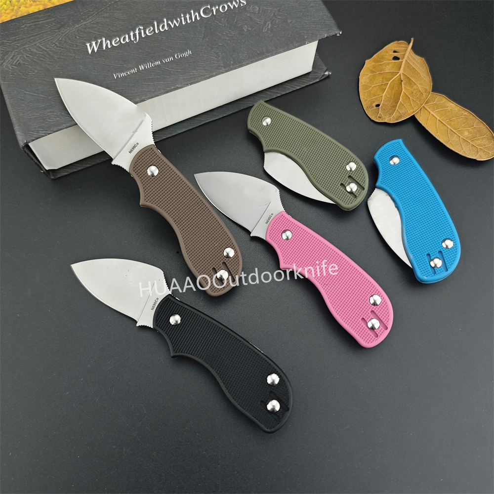 Mini Pocket Folding Knife N690CO Satin Plain Blade Lightweight FRN Handles Slipjoint Design Compact EDC Tool for Outdoor Tactical Hunting Everyday Carry 3300 15535