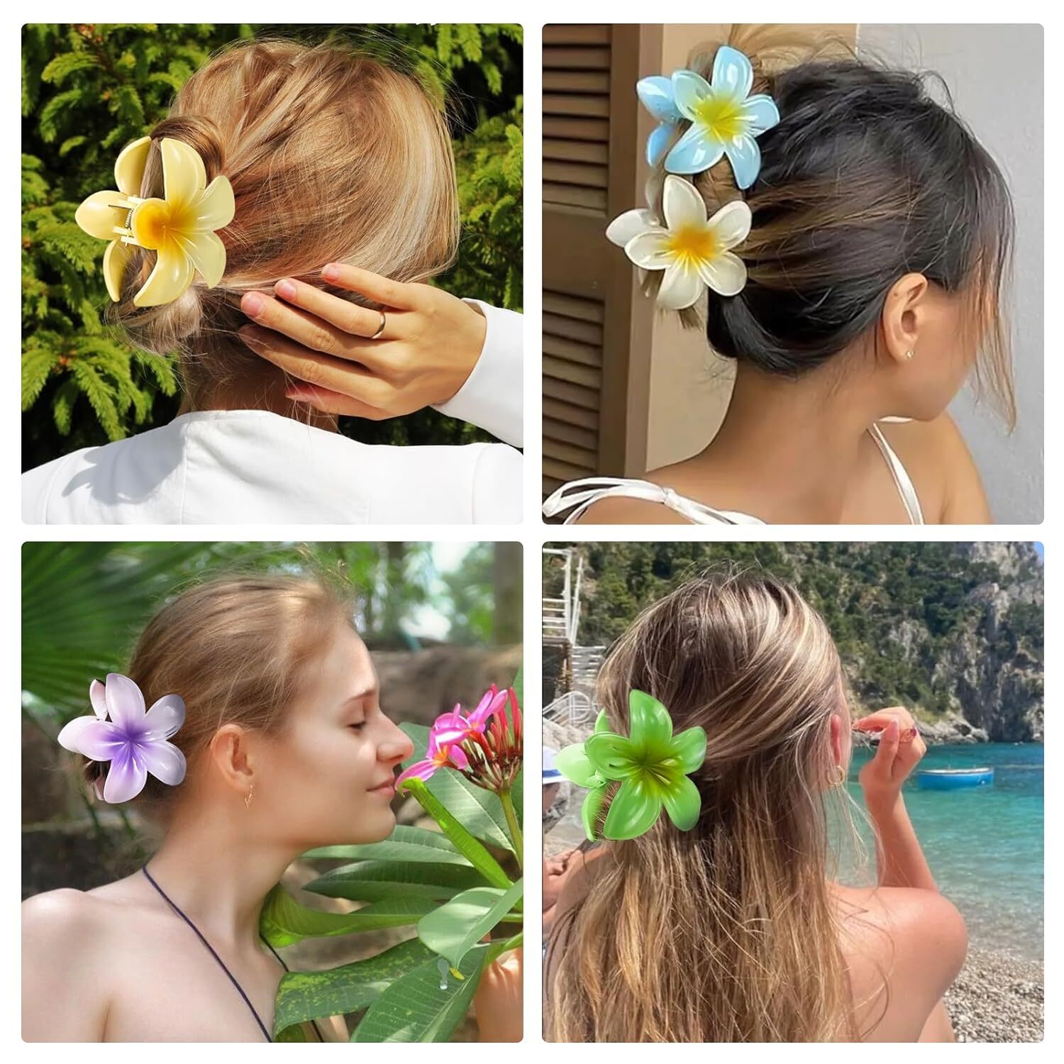 Chic Island Paradise Flower Clips Durable & Stylish Hair Accents Ideal for Any Hairstyle