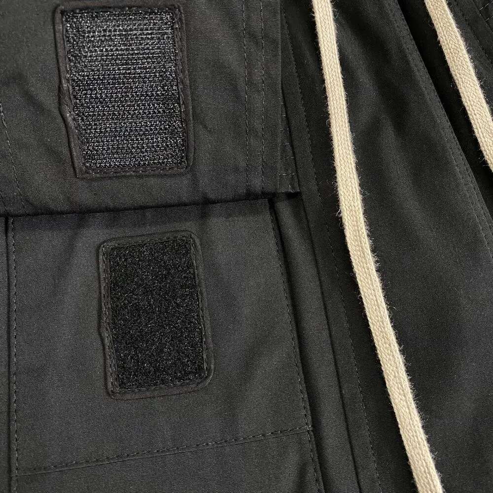 Men Hi Streetwear Double Belt Drop Crotch Cargo Pants