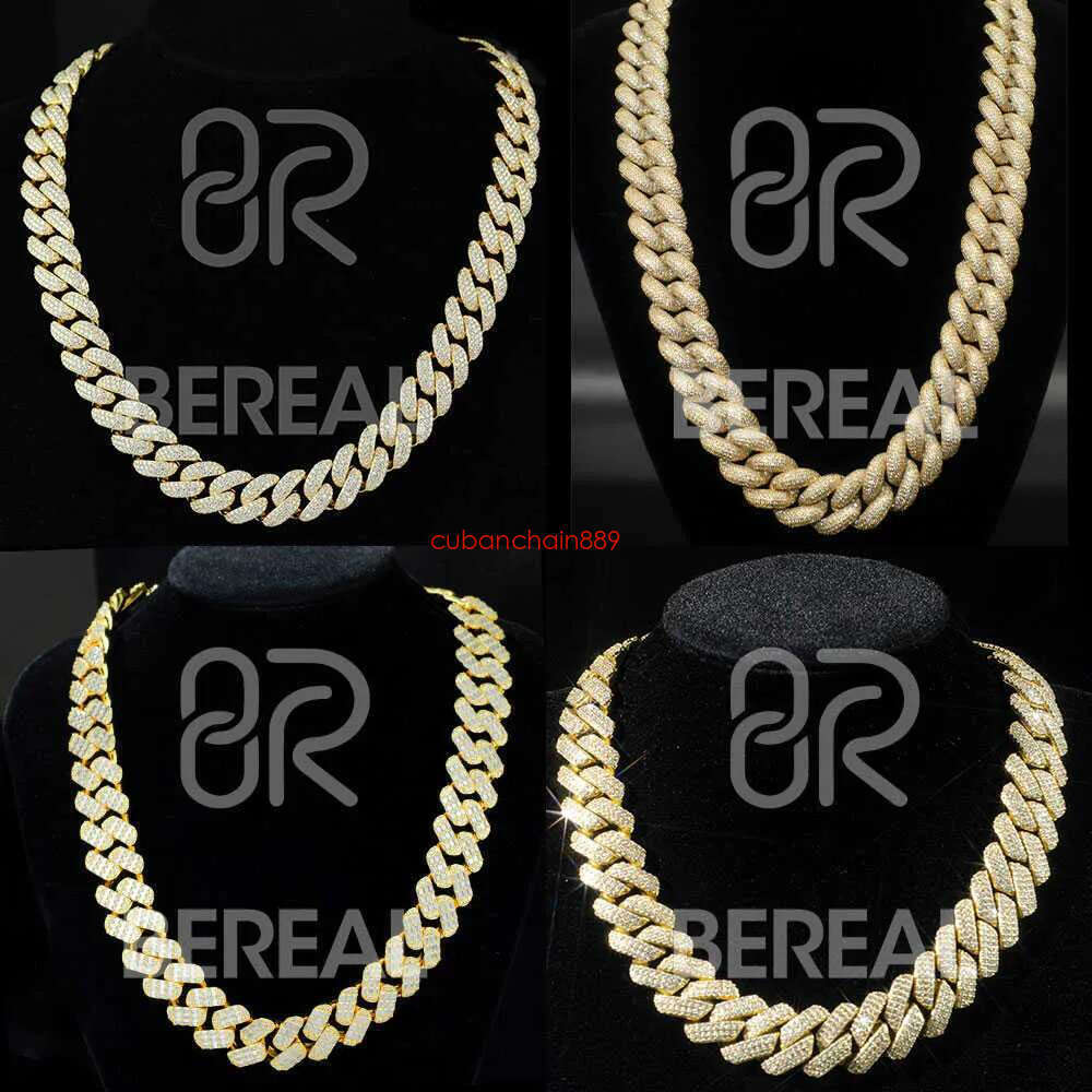 Custom 10k Solid Cuban Necklace VVS Moissanite Dia Tester Pass Ice Out Hip Hop 14k Real Gold Chain 9MM 10MM 11MM 12MM