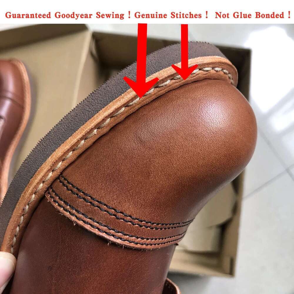 Durable Goodyear-Welted Motorcycle Red Heritage Boots Oil Genuine Leather 8111 Iron Ranger Boot For Men Cowhide Mid-Cut Shoes