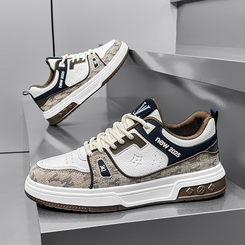 Men's Shoes 2025 Spring Summer New Arrival Trendy Versatile High-End Casual Sports Durable Thick-Sole Low-Top Sneakers hot sale board shoes size3