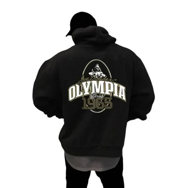 OLYMPIA Autumn and winter Orsay Commemorative Fitness Hooded Sweatshirt Trend Olympia Casual Running Sports Tops 250311