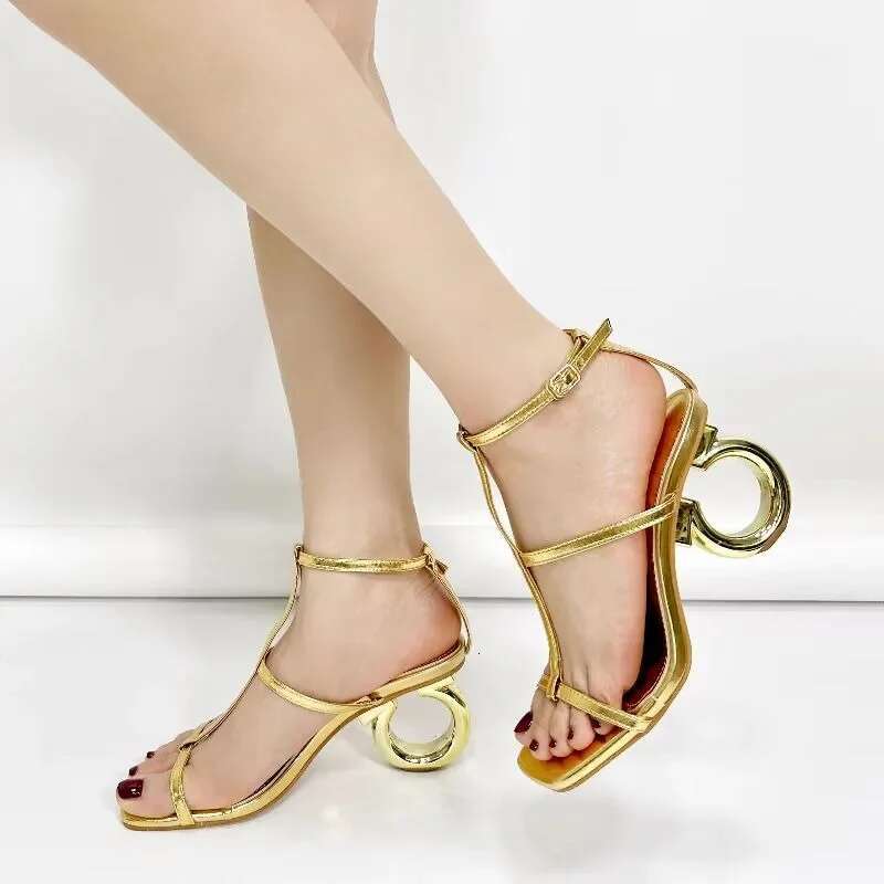 2024 New Summer Quality Peep Toe Casual Elegant High Heels Sandals Shoes for Women