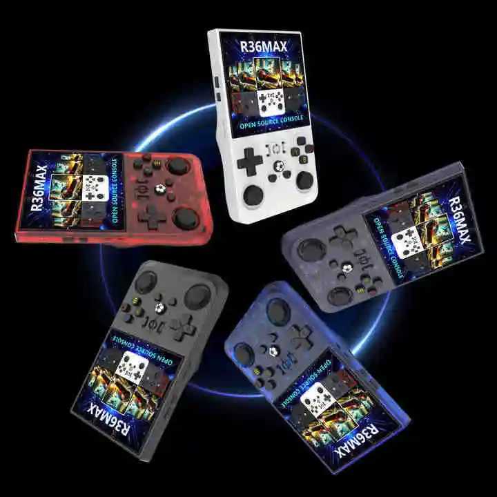 R36max Handheld Retro Game Console 4 Inch HD Large Sn Portable Pocket Video Player Open-Source Linux System R36 Max GamesXJ250314