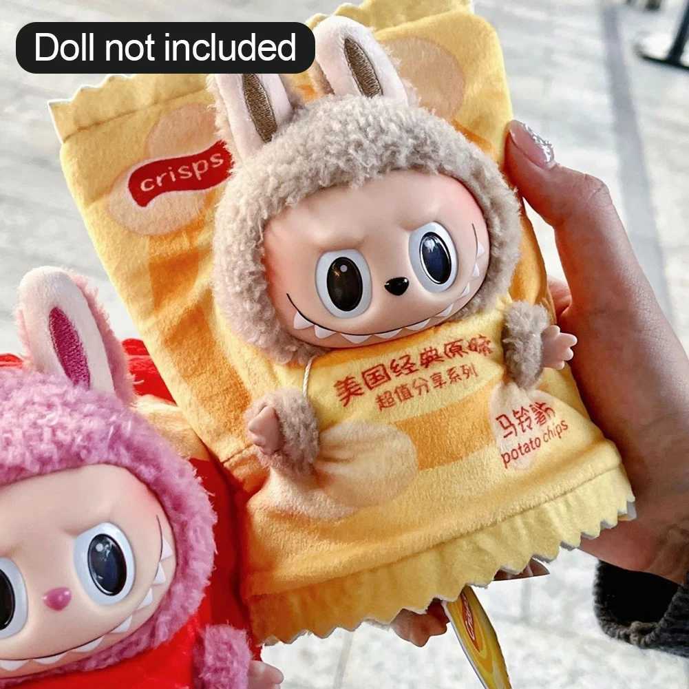 Labubu The Monsters Figure Doll Potato Chip Packaging Clothes Cartoon Heartbeat Macaron ClothesT250313