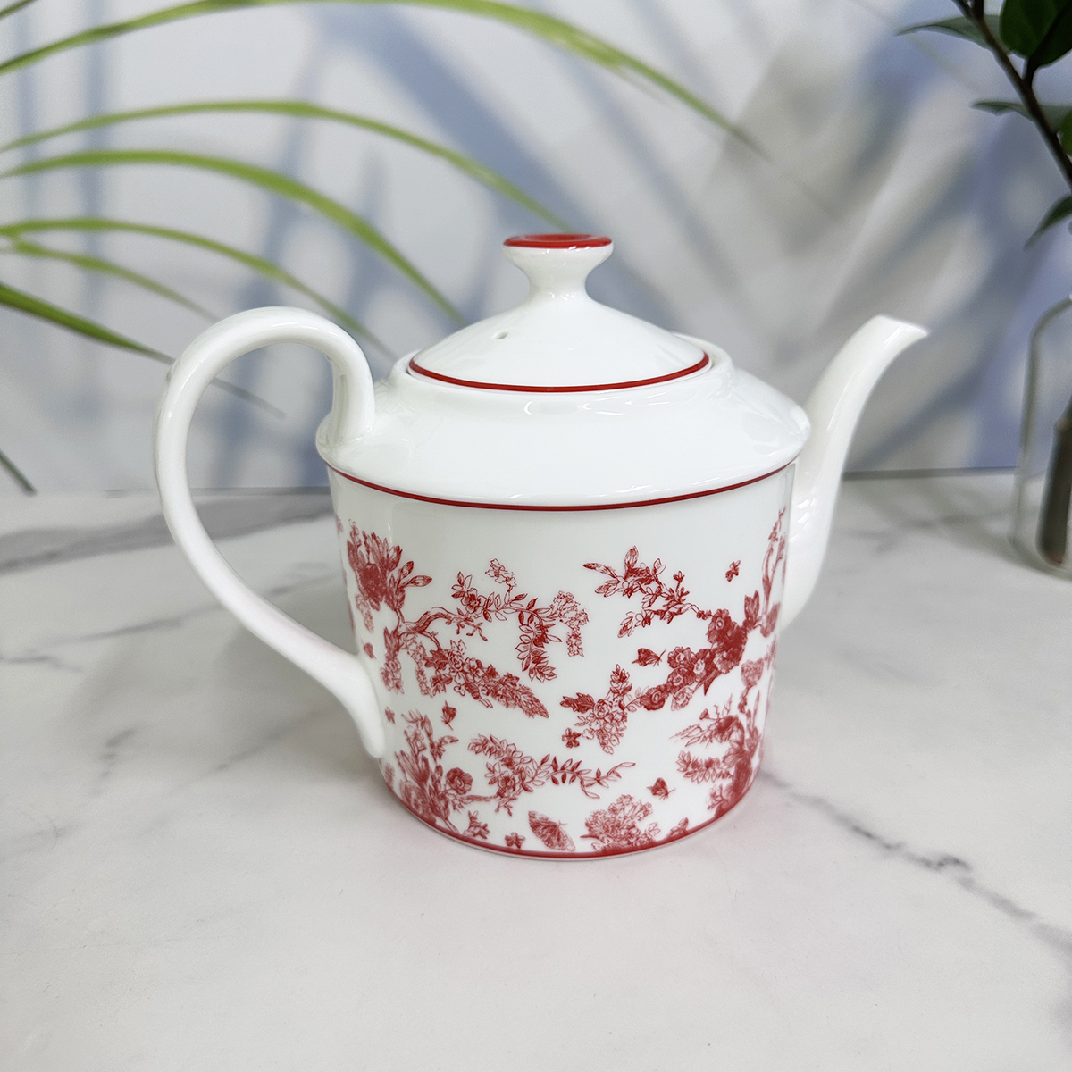 European Ceramic Coffee Pot, High Grade Flower Teapot, Water Kettle Jug, Heating Base, Party Cafe, Teaware