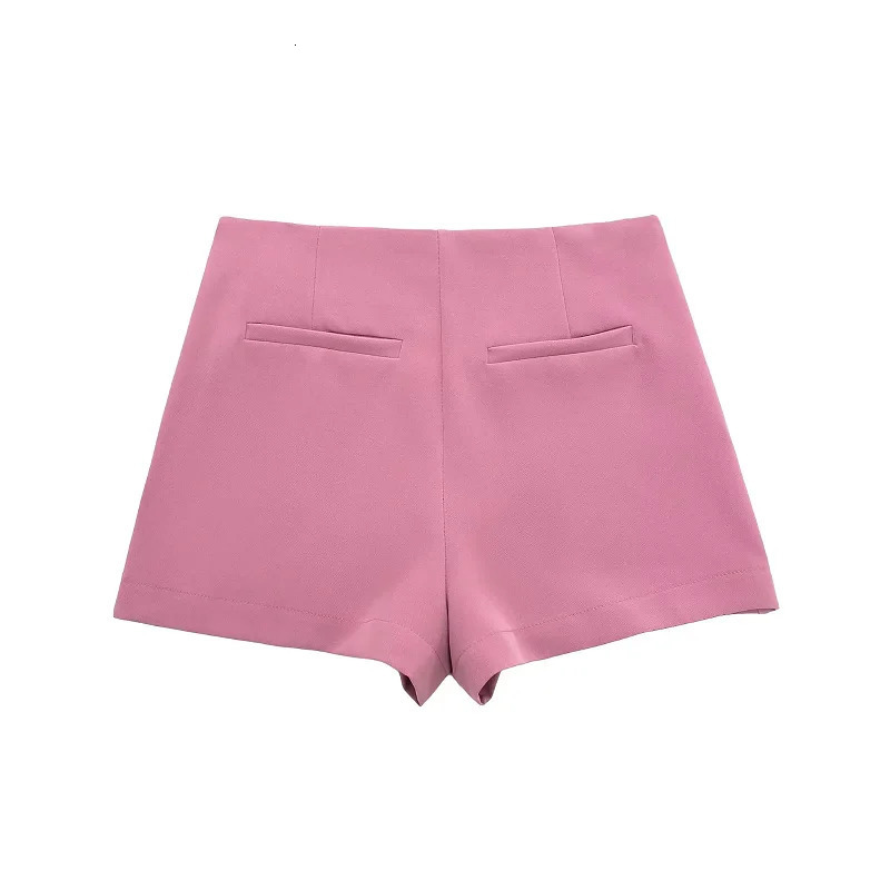 TRAF Womens Skirt Shorts Autumn Ladies Fashion Casual High Waist Elegant Beige Black Brown Pink Zip Up Skirt Pants Female 250314