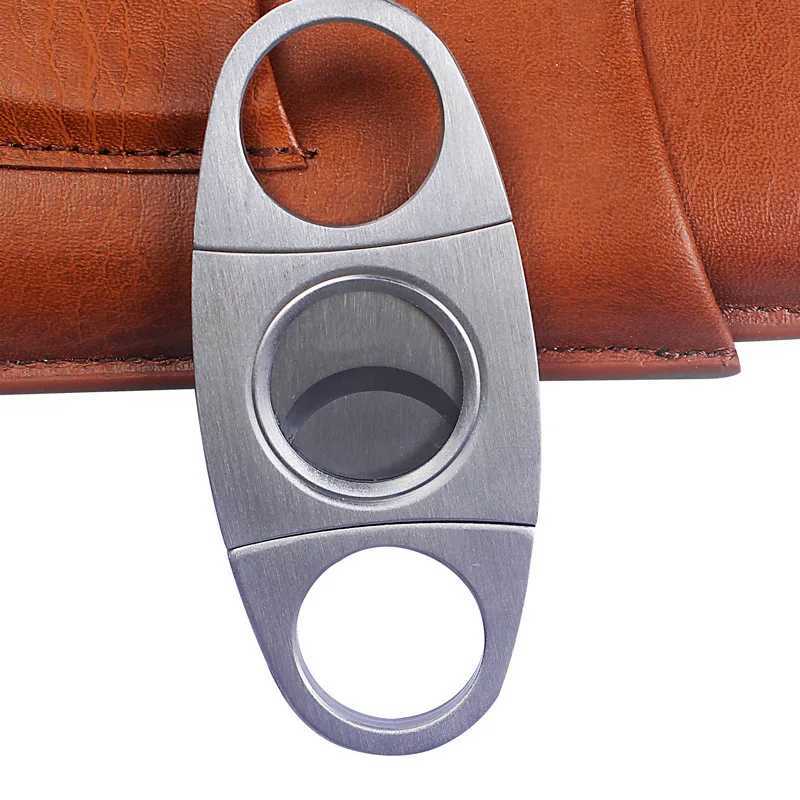 Portable Leather Cigar Case with Cutter 3 Tube Holder Humidor Travel Cigars Smoking Accessories ToolC250314