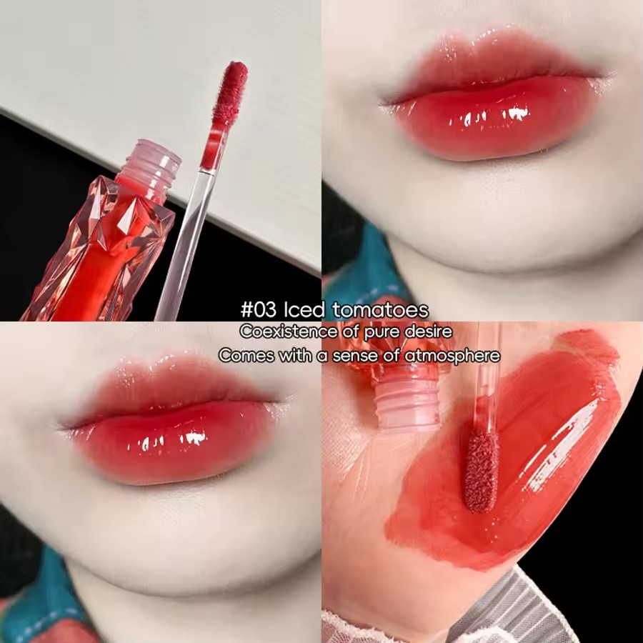 6 Color Water Lip Glaze Mirror Gloss Natural Lasting Hydrating Moisture Not Easy To Take Off Makeup Liquid Lipstick