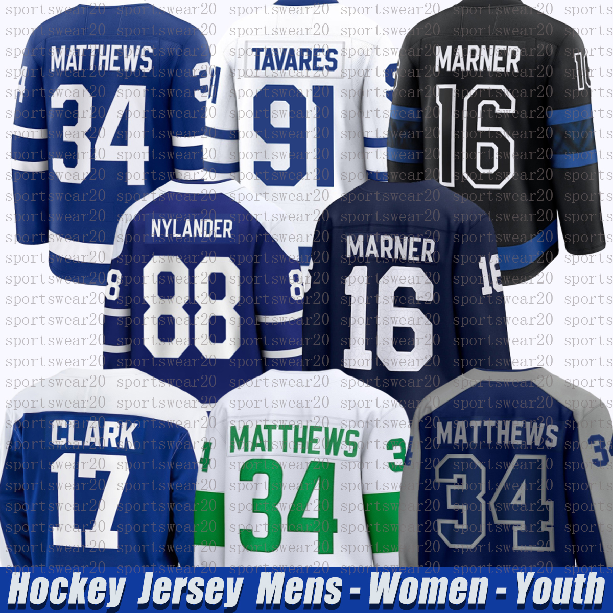 34 AustonS MatthewsS torontoS Hockey Jersey maple leafs jersey William Nylander Mitchell Marner John TavaresS Max Domi Morgan Rielly Reaves Wendel Clark jerseys