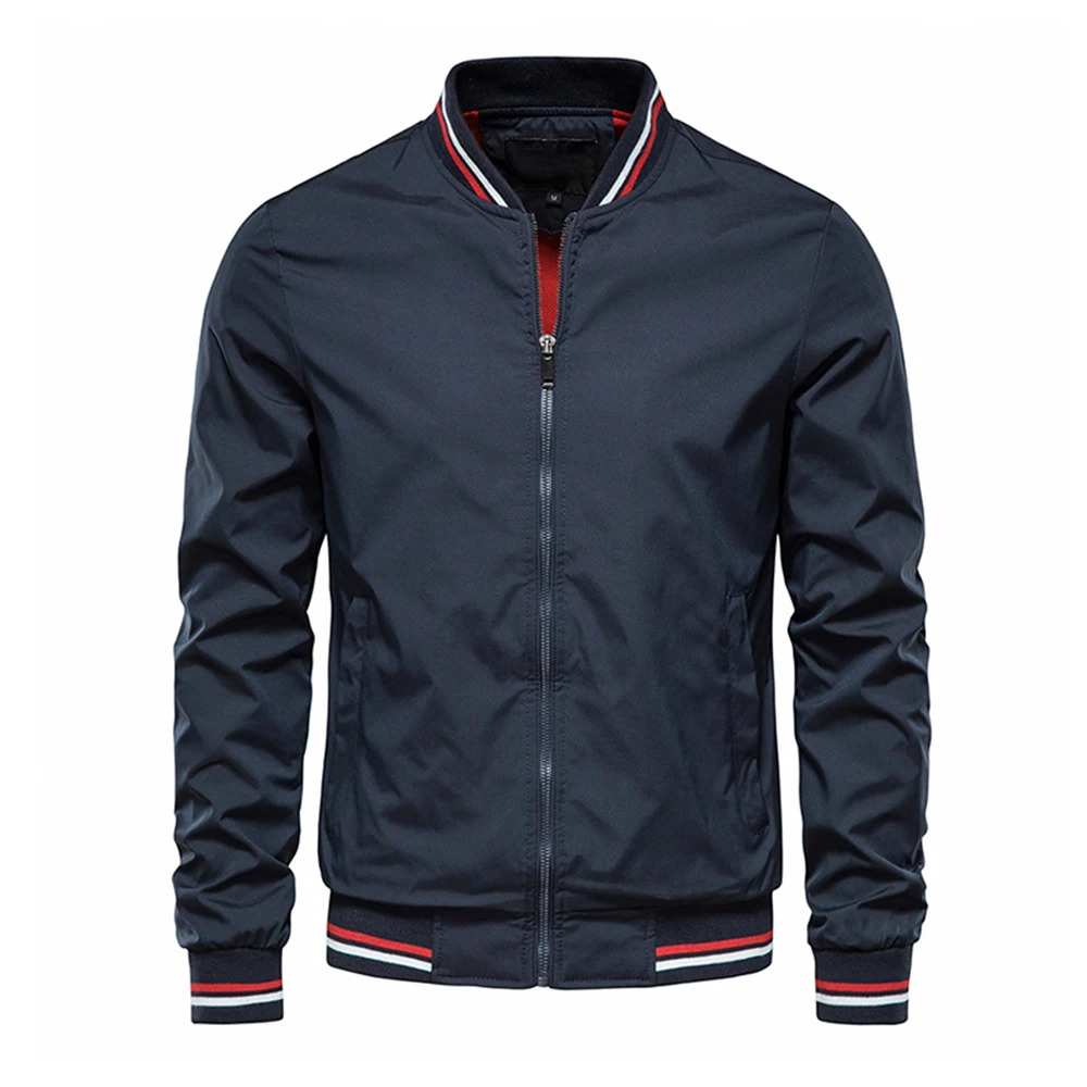 Spring and summer bomber jacket mens black casual slim fit baseball autumn fashionable highquality 250312