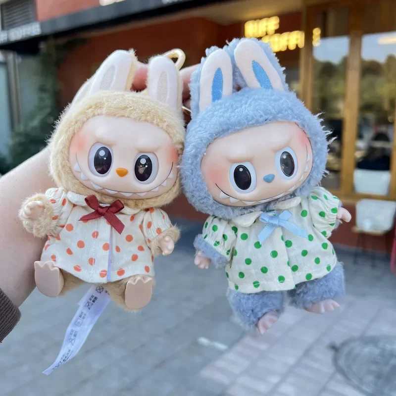 Doll Clothes Outfit Accessories Backpack Pant with Hat For 17cm Labubu V2 Mini Dolls Clothing Accessories Kid Toy Girl GiftT250313