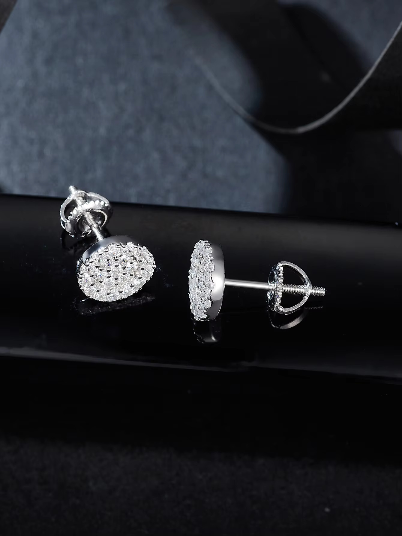 925 Sterling Silver VVS Moissanite Diamond Earring Fine Fashion Jewelry Stud Earring for Party Wedding or Birthday Gift