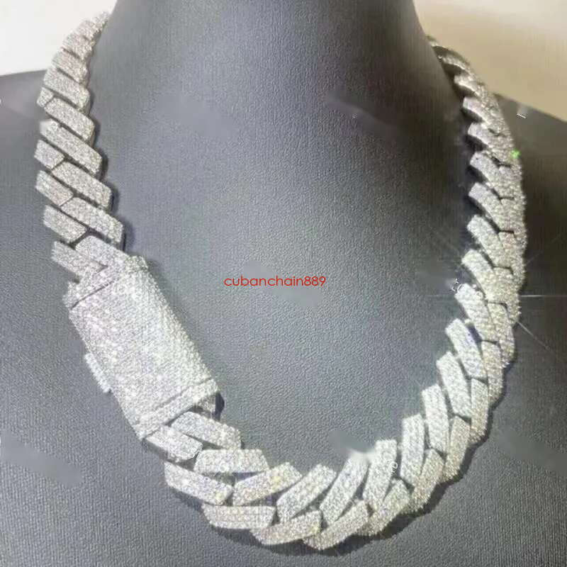 moissanite designer jewelry necklace cuban k chain Iced Out Pass Dia Tester vvs Moissanite Jewelry Necklace chains for men