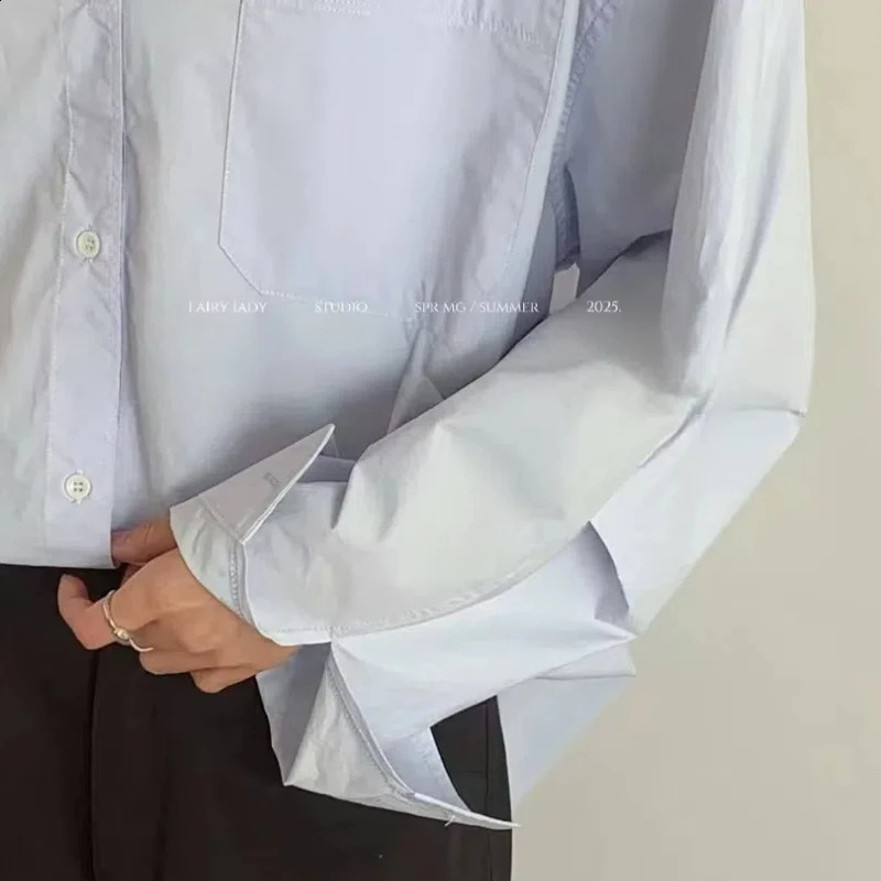 Fashion Women Blouses 2025 Turn-down Collar Solid Color Korean Spring Summer All-match Long Sleeve One Size Midi Womens Shirt 250313