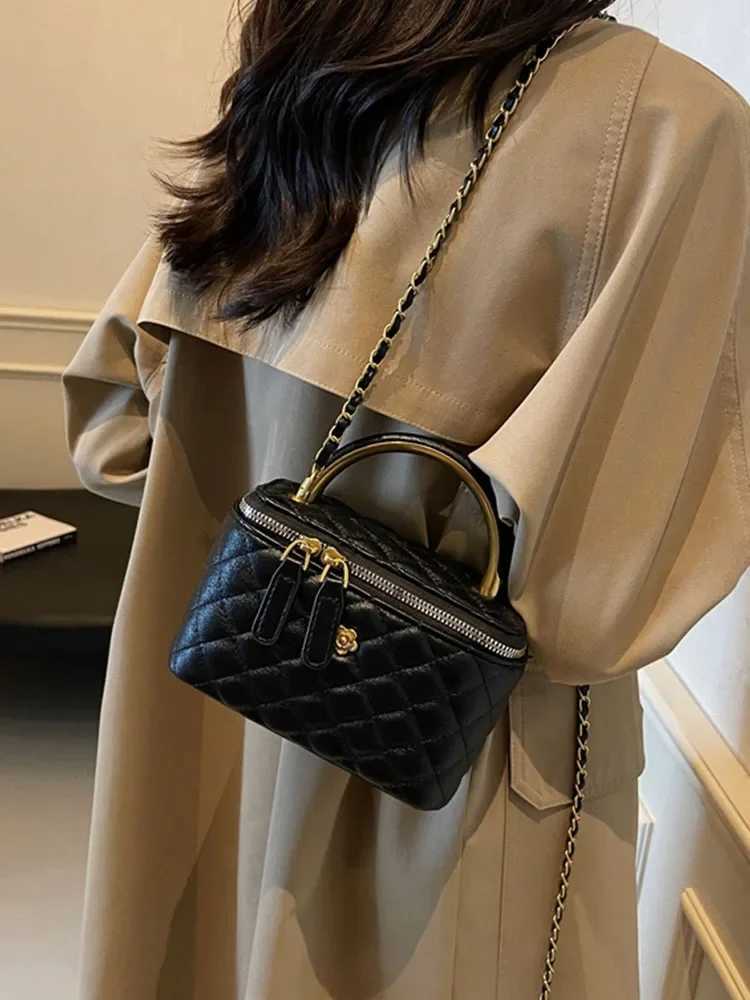 Luxury designer handheld fi luggage spring and automatic rhythm small square luggage high-end e-shoder womens luggage Y250313