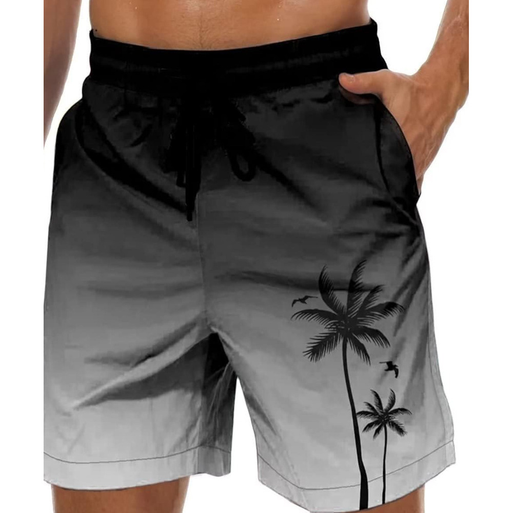 Men's Swim Trunks Hawaiian Bathing Mesh Lining Suit Swimsuits Beach Shorts with Pockets