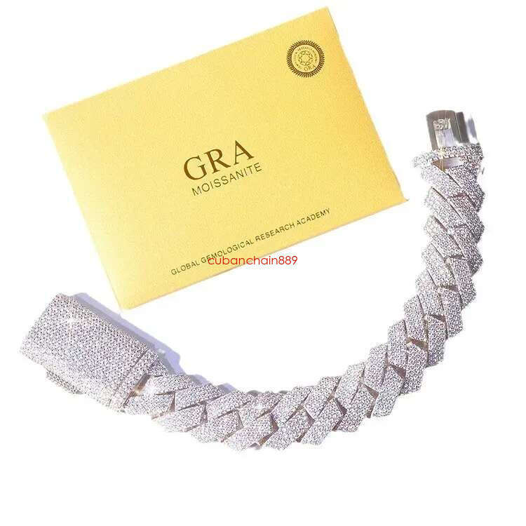 Moissanite bracelet Necklace s Rap hip-hop style Fashion punk full of dias Cuban chain