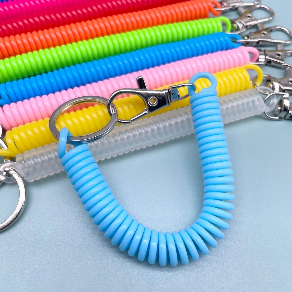 Colorful Candy Style Plastc Keychain with Built-in Retraction Mechanism and Secure Carabiner for Easy Storage of Devices and Keys