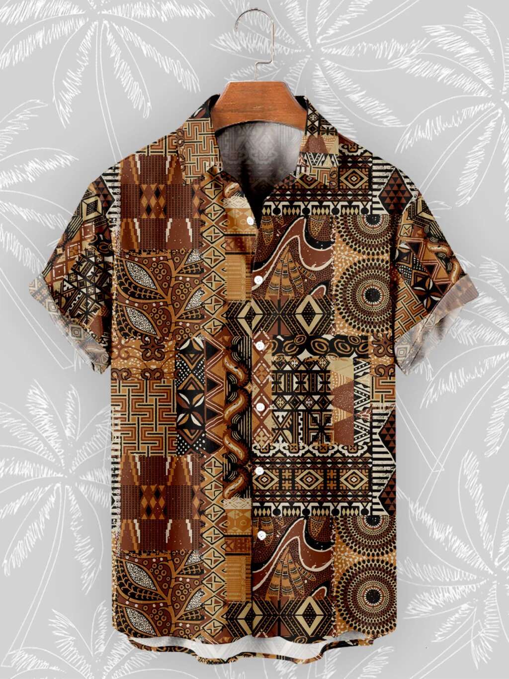 Retro Summer Short Sleeve Bohemian African Tribe 3D Print Shirts For Men 2023 Casual Hawaiian Beach Social Oversized Tops