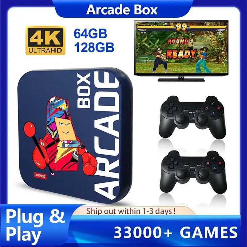 AAA+Arcade Box Game Console 1 DC Naomi 64GB Classic Retro Game Console 4K HD TV Monitor 33000+Game ProjectorXJ250314