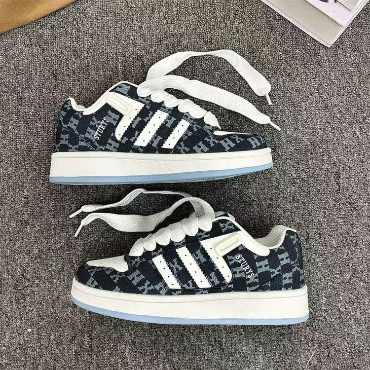 Chinese Fashion Thick Sole Niche Design Women S Fashion Trend 2025 Autumn New Item Couple Multifunctional Casual Denim Blue Sports Student Board Shoes