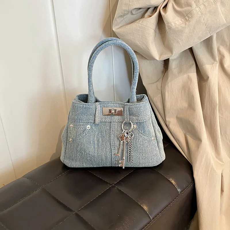Hot Women Crossbody - Denim Lock Design, Stylish Shoulder Bag For Everyday Use - Design,