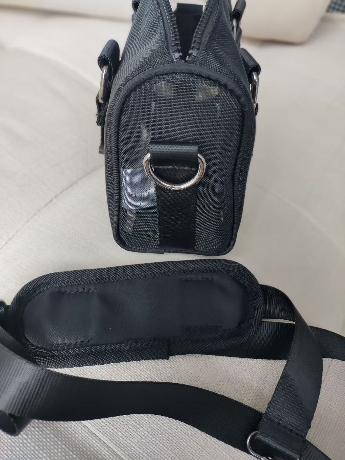 Mini Hollow Out Portable Net Bag Single Shoulder Cross Bag Net Zipper Mobile Phone Bag Wear Resistant