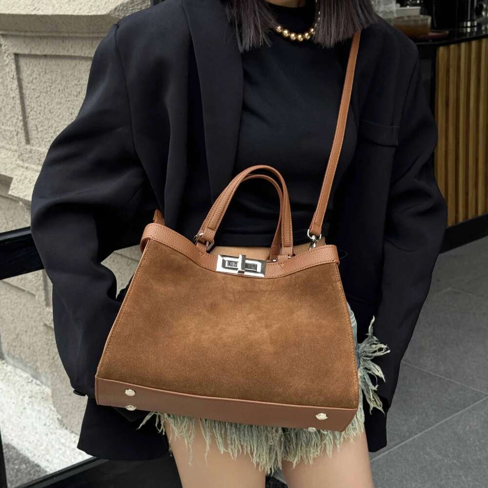 Motingsome Leather Handbag Fashion Women Crossbody Satcheles Real Genuine Suede Tote Purses Lady Daily Bags New