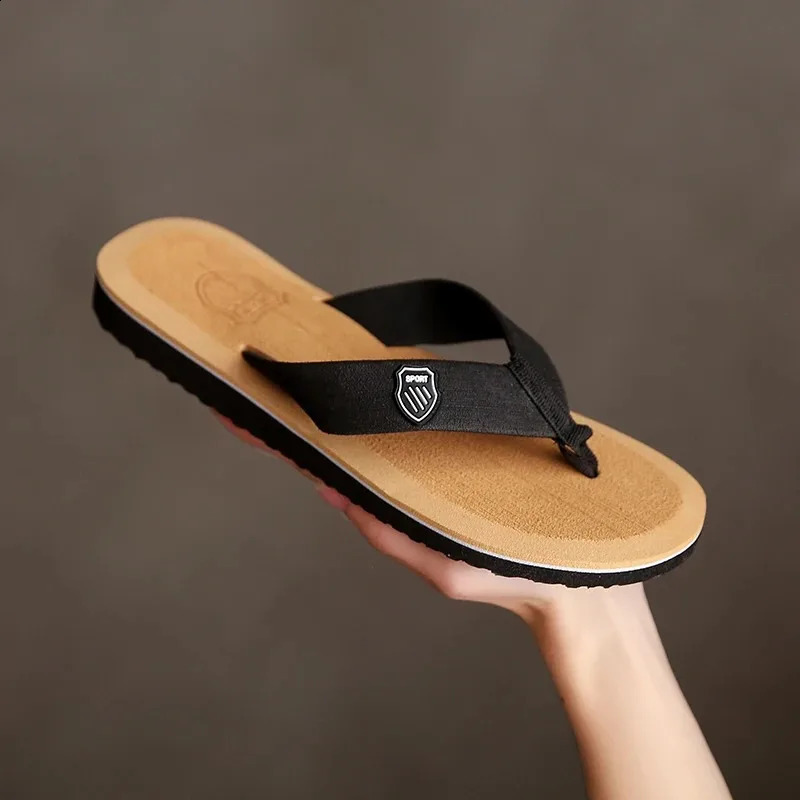 Sandals Shoes Men Summer Flip Flops High Quality Beach Antislip Casual Man Slippers y250304