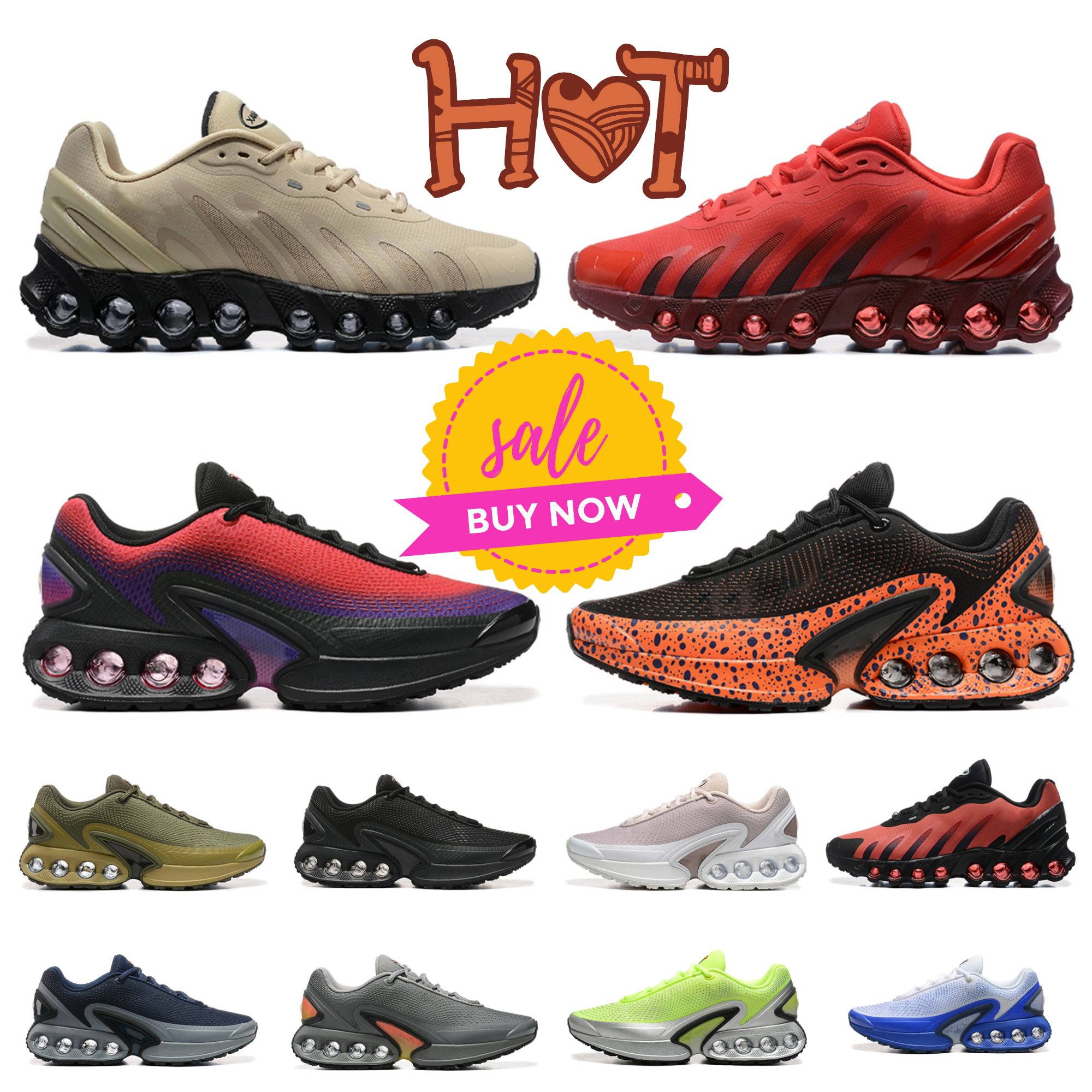 Designer DNs Running Shoes Mens DN8s Fossil Black Bright Crimson Wolf Grey Olive Metallic Silver Hyper Pink Bred Dusty Cactus All Night Royal Blue OG Tn Women Sneakers