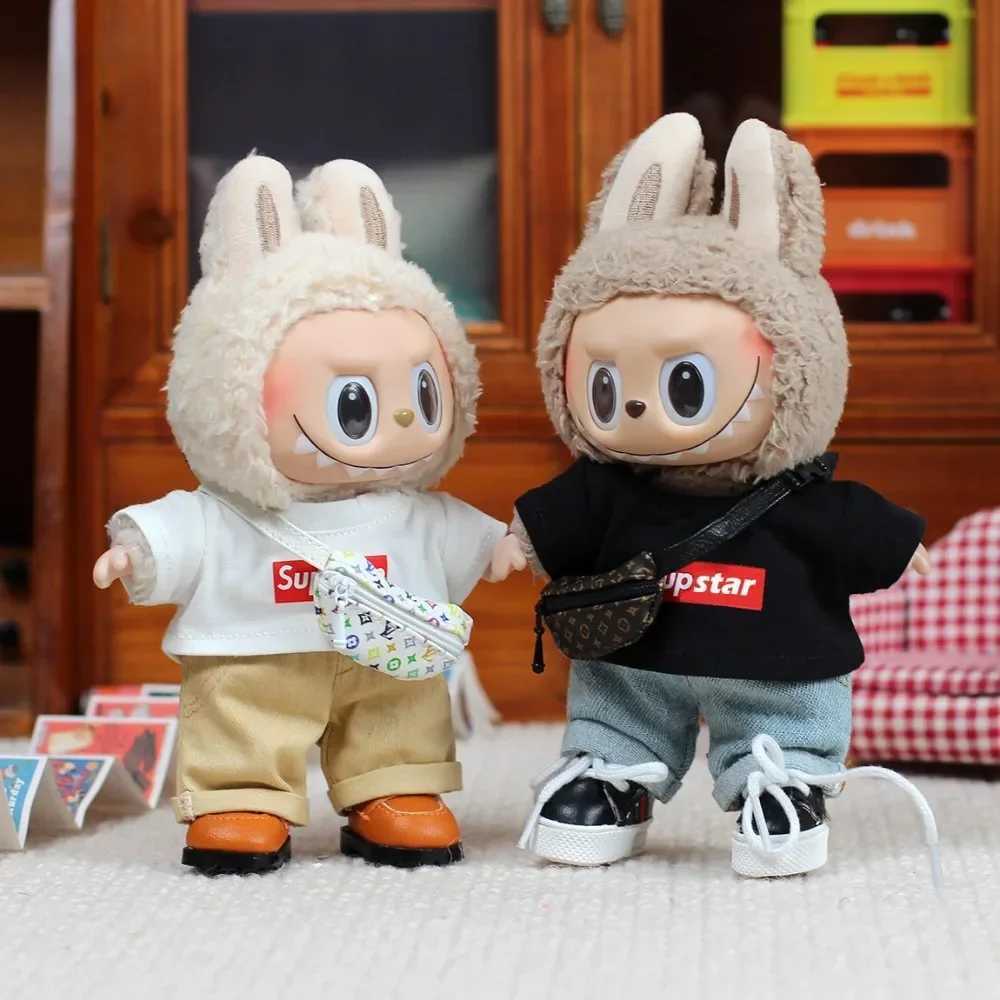 17cm Labubu Doll Only Clothe Suprem Cute Plush Dolls Clothes Outfit Accessories for Clothing Set Multi Color Cute DecorationT250313