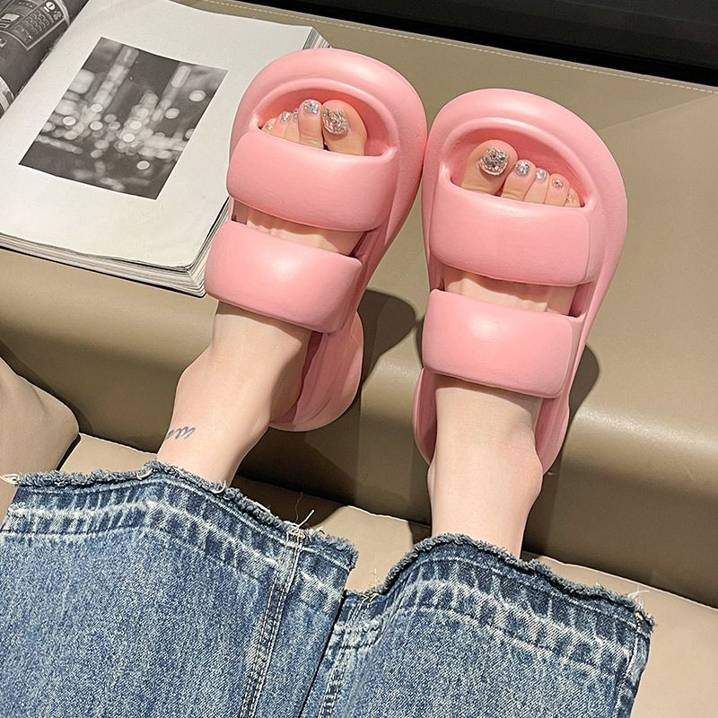 Indoor travel vacation versatile anti slip breathable slippers thick soled sandals for women summer outdoor home and household use