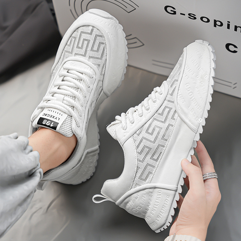 2025 summer new design free shipping casual shoes suitable for men's thick soled mesh breathable casual sports shoes outdoor sneakers super ootd