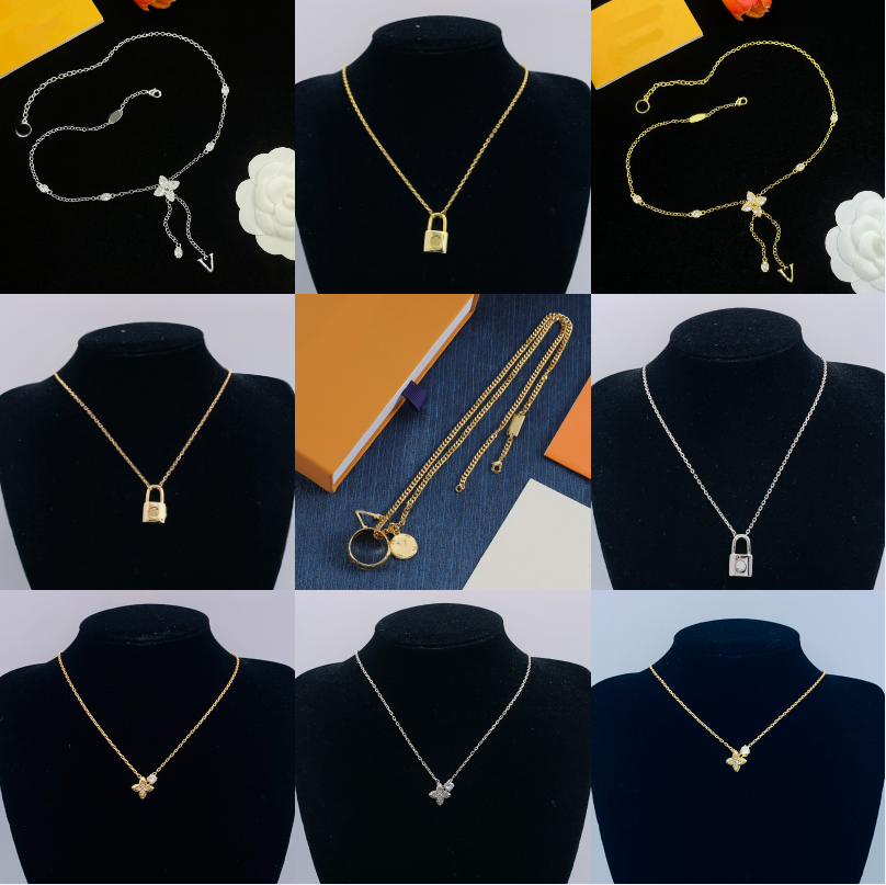 Designer Necklace Luxury Band Ring Charm Pendant Necklace Gold Silver Plated Chain Necklace Chokers For Women Men Party Fashion Jewelry Gift