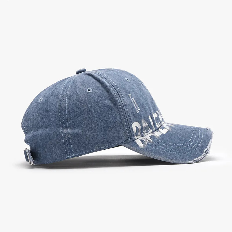 Hip hop Letters Soft Top Men Large Size Hole Baseball Cap Womens Outdoor Travel AllMatching Breathable Personality Peaked 250313
