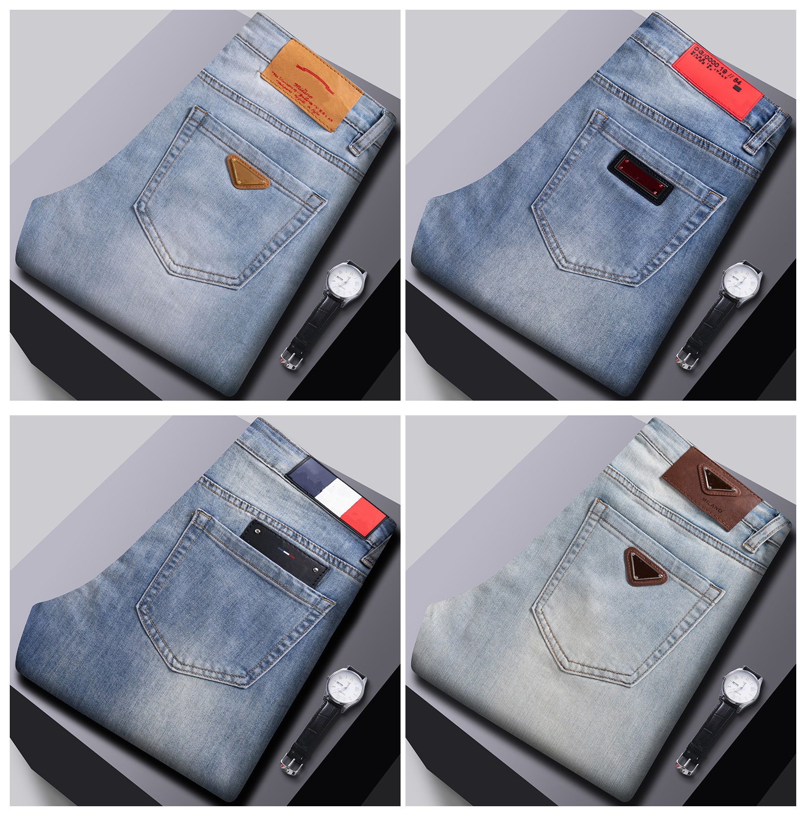 2025 designer jeans mens slim jeans Mens Stretch Skinny Fashion Jeans Luxury Logo Pants stacked jeans men trousers Men and women casual denim pant