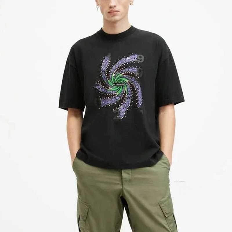 European American niche trend brand All Saints mens T-shirt summer loose classic letter pattern short sleeved couple T-shirtT250319
