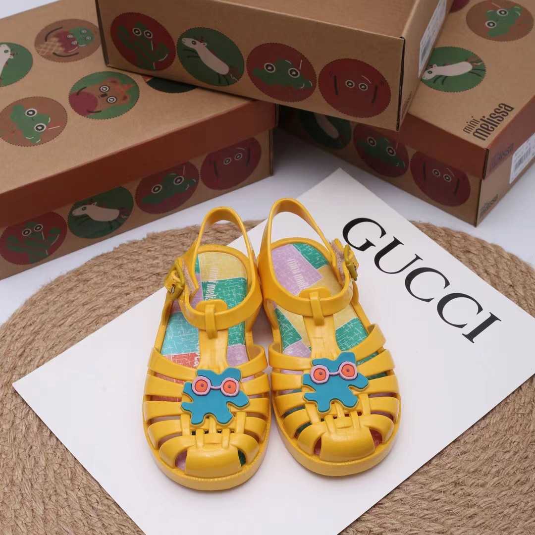 Sandals 2022 new Melissa flower planet boys and girls woven hollow sandals Baotou jelly fragrant shoesY250315F4SW
