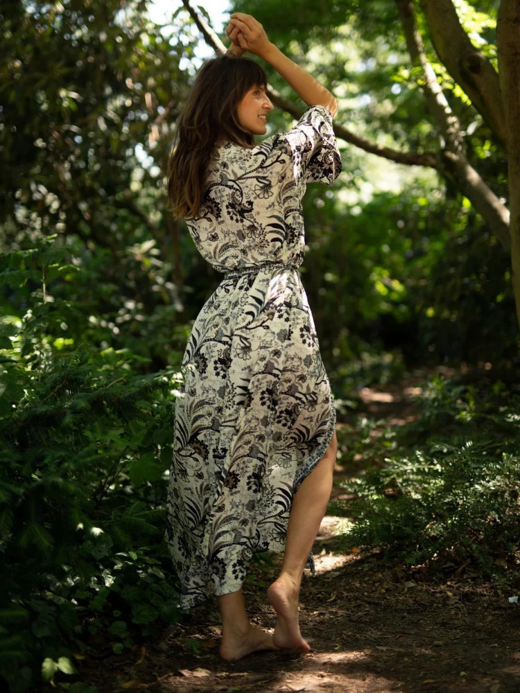 Beach Cover Ups Retro Kimono Pareo Flower Printed Womens Swimsuit with Belt Summer Holiday Direct 250314