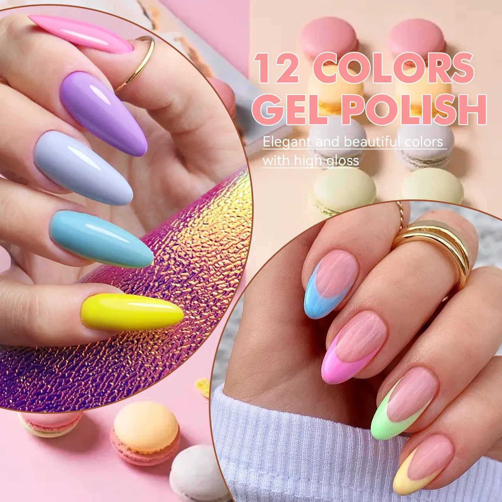LILYCUTE 12PCs/Set 7ml Macaron Nail Gel Polish Set Semi Permanent UV Gel Nail Varnish Soak Off Gel Nail Polish Kit Nails 250311
