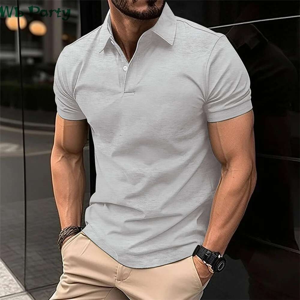 Fashion Men's Polo Simple Print T Shirt Lapel Short Sleeve T-Shirt Haruku Street Shirts For Men New In Tops & Tees