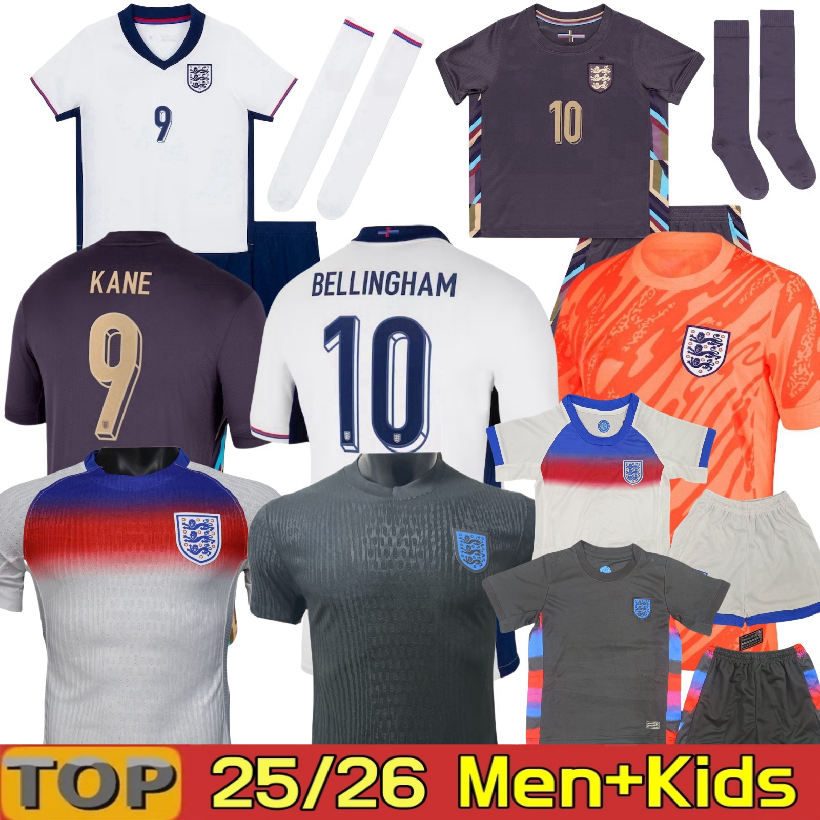 25 26 Englands BELLINGHAM Soccer Jerseys 2025 2026 National Team TOONE 2024 Football Shirt WHITE BRIGHT KANE STERLING RASHFORD SANCHO GREALISH Men Kids Kit